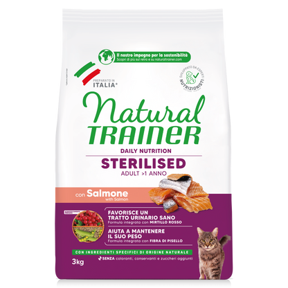 Trainer Natural Daily Nutrition Sterilised Con Salmone (+1)  (Kg/Size:3)