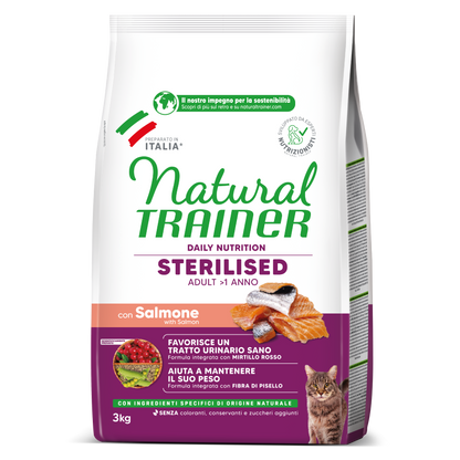 Trainer Natural Daily Nutrition Sterilised Con Salmone (+1)  (Kg/Size:3)