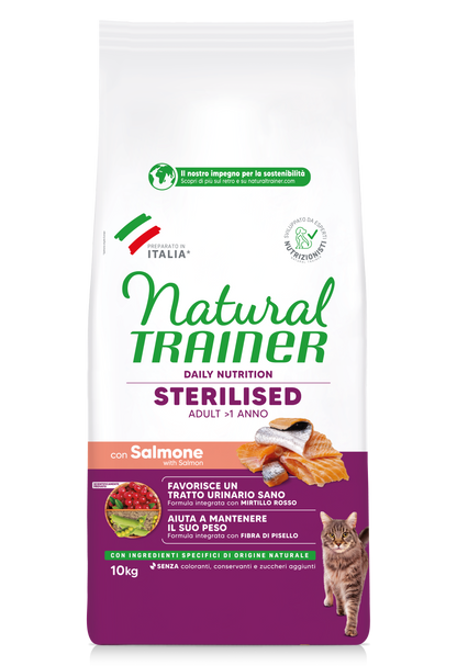 Trainer Natural Daily Nutrition Sterilised Con Salmone (+1)  (Kg/Size:10)