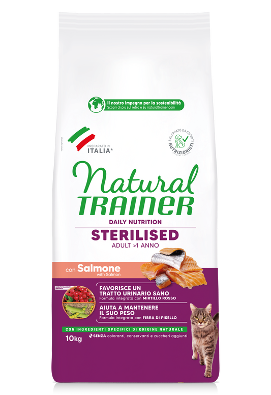 Trainer Natural Daily Nutrition Sterilised Con Salmone (+1)  (Kg/Size:10)