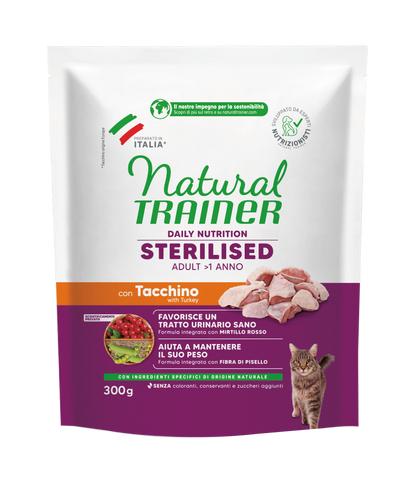 Trainer Natural Daily Nutrition Sterilised Con Tacchino (+1)  (Kg/Size:0,3)