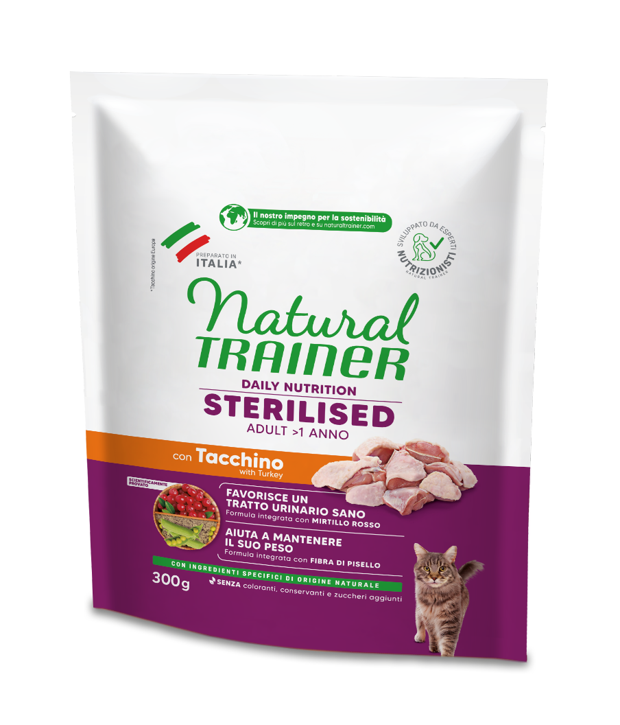 Trainer Natural Daily Nutrition Sterilised Con Tacchino (+1)  (Kg/Size:0,3)