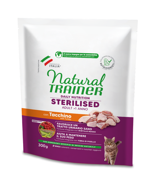 Trainer Natural Daily Nutrition Sterilised Con Tacchino (+1)  (Kg/Size:0,3)