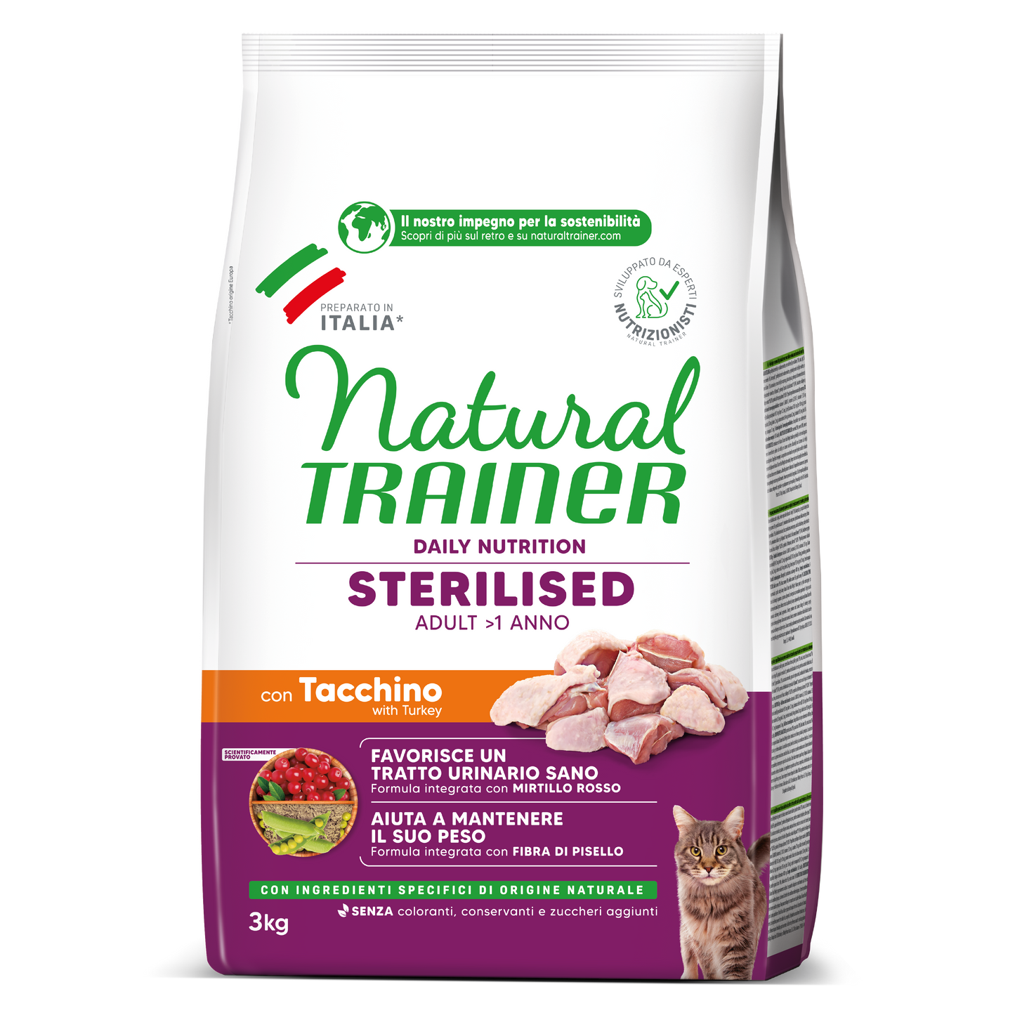 Trainer Natural Daily Nutrition Sterilised Con Tacchino (+1)  (Kg/Size:3)