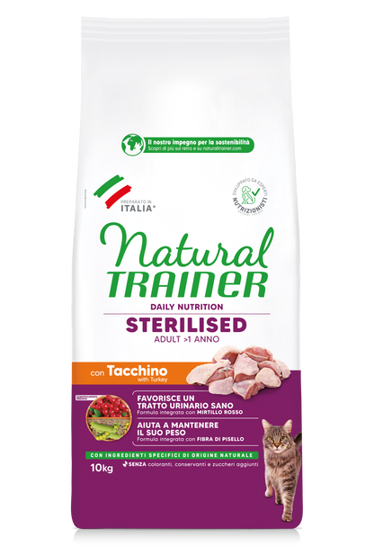 Trainer Natural Daily Nutrition Sterilised Con Tacchino (+1)  (Kg/Size:10)