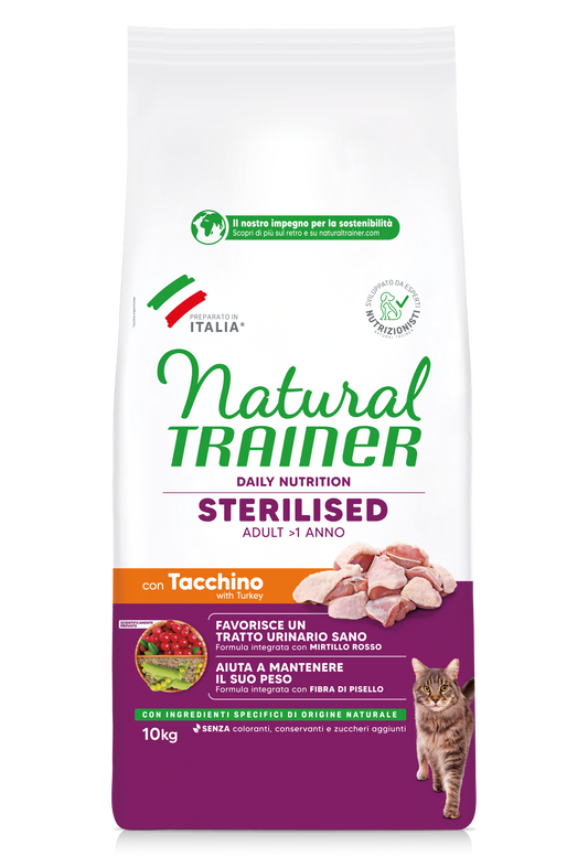 Trainer Natural Daily Nutrition Sterilised Con Tacchino (+1)  (Kg/Size:10)
