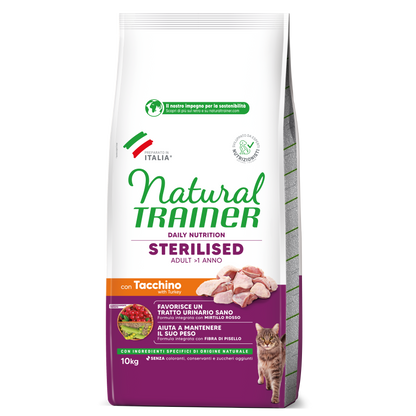 Trainer Natural Daily Nutrition Sterilised Con Tacchino (+1)  (Kg/Size:10)