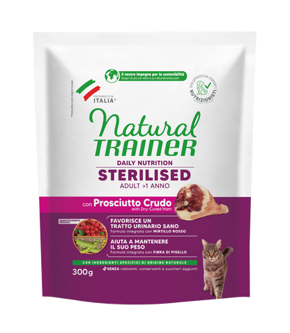 Trainer Natural Daily Nutrition Sterilised Con Prosciutto Crudo (+1)  (Kg/Size:0,3)