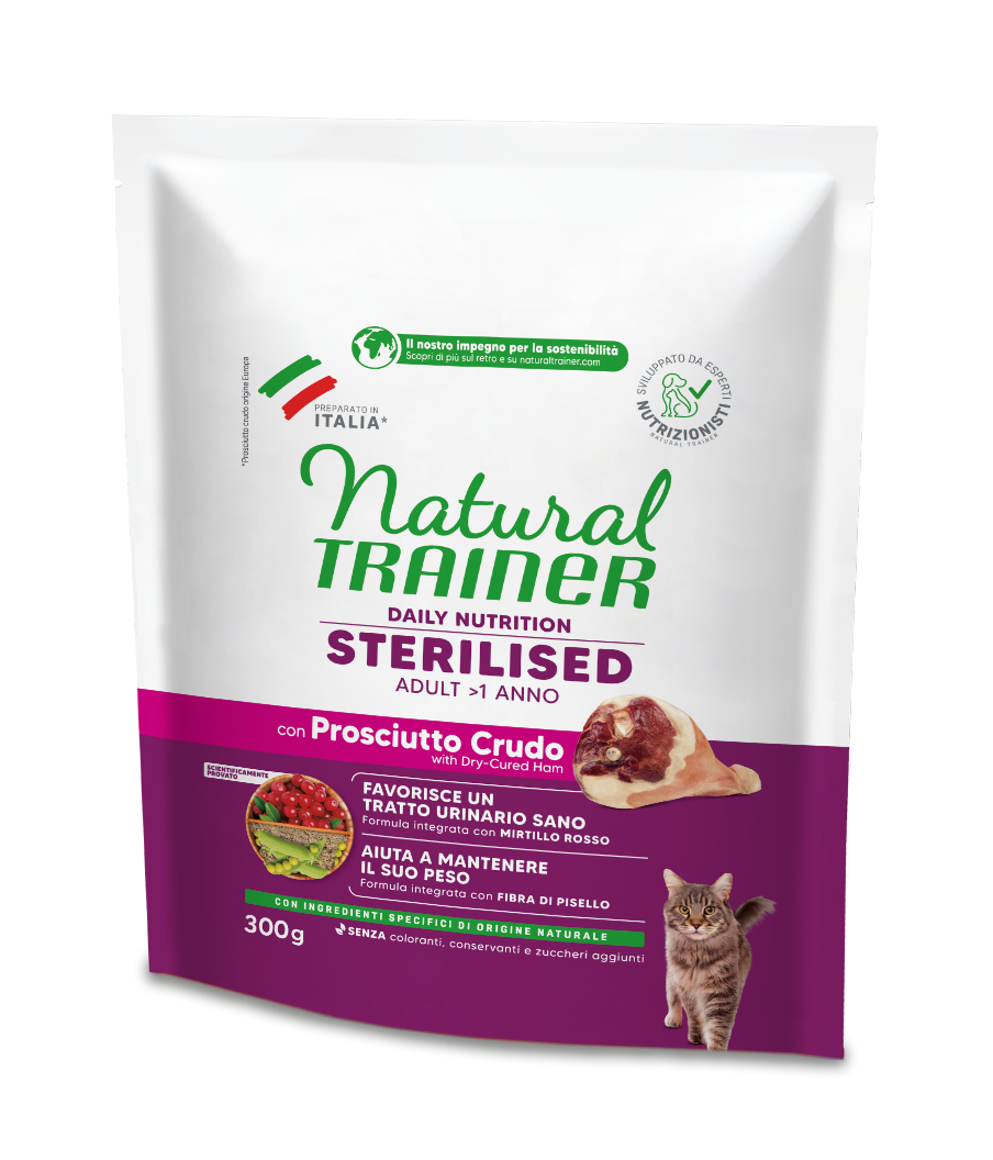 Trainer Natural Daily Nutrition Sterilised Con Prosciutto Crudo (+1)  (Kg/Size:0,3)