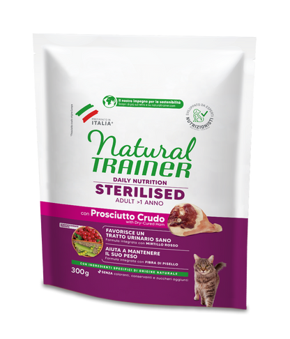 Trainer Natural Daily Nutrition Sterilised Con Prosciutto Crudo (+1)  (Kg/Size:0,3)