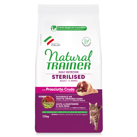 Trainer Natural Daily Nutrition Sterilised Con Prosciutto Crudo (+1)  (Kg/Size:1,5)