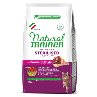 Trainer Natural Daily Nutrition Sterilised Con Prosciutto Crudo (+1)  (Kg/Size:1,5)
