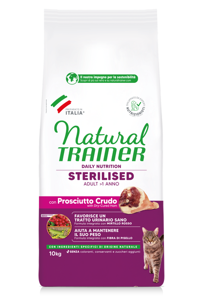 Trainer Natural Daily Nutrition Sterilised Con Prosciutto Crudo (+1)  (Kg/Size:10)