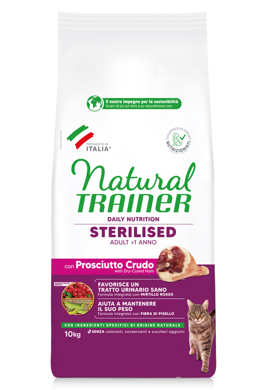 Trainer Natural Daily Nutrition Sterilised Con Prosciutto Crudo (+1)  (Kg/Size:10)