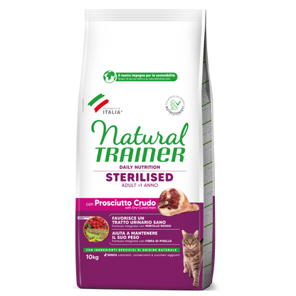 Trainer Natural Daily Nutrition Sterilised Con Prosciutto Crudo (+1)  (Kg/Size:10)
