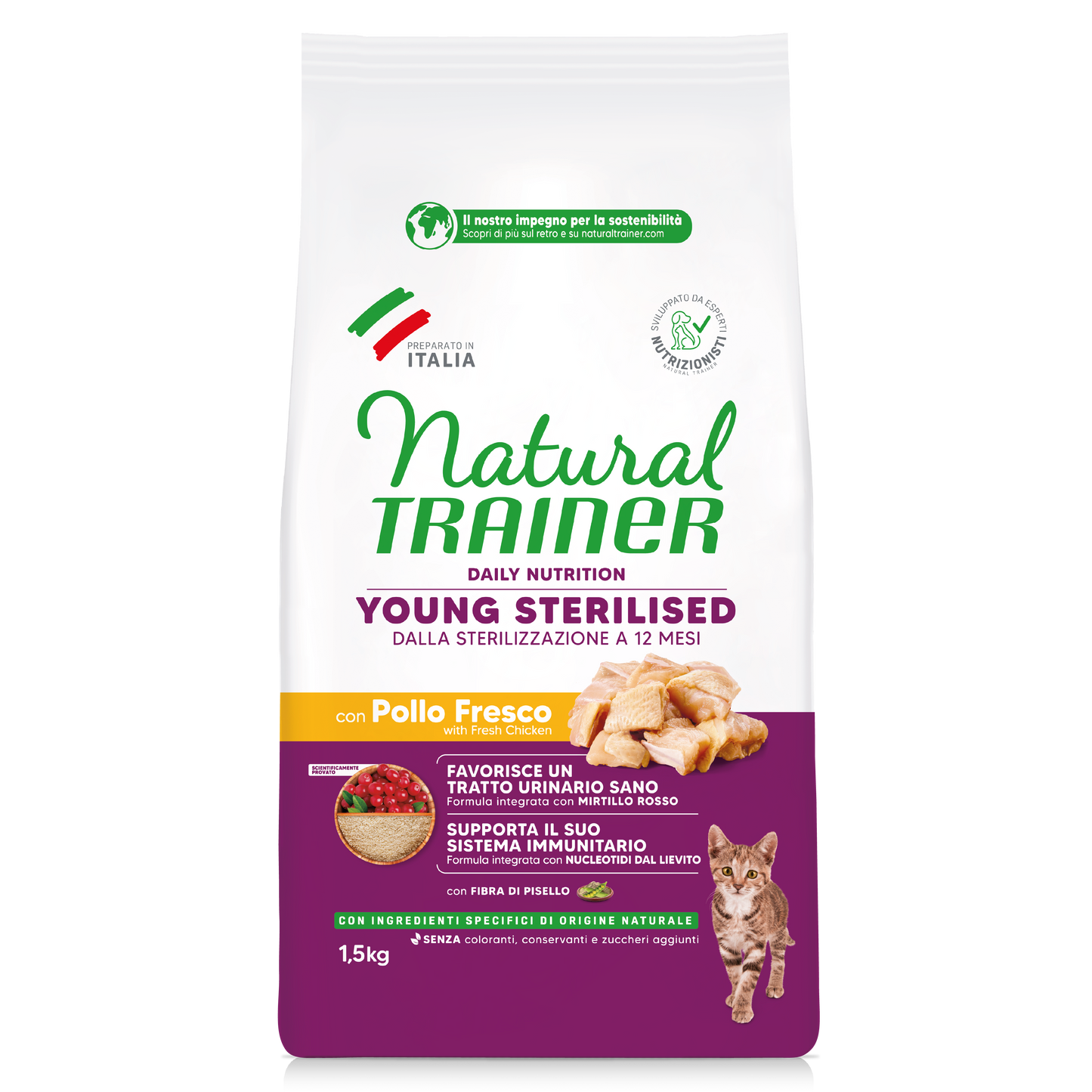 Trainer Natural Daily Nutrition Young Sterilised Con Pollo (7-12 Mesi)  (Kg/Size:1,5)
