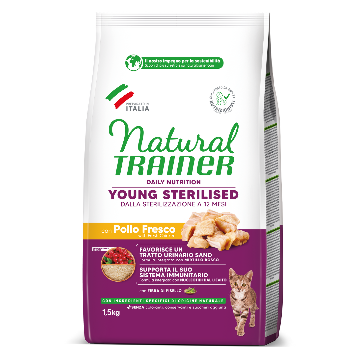 Trainer Natural Daily Nutrition Young Sterilised Con Pollo (7-12 Mesi)  (Kg/Size:1,5)