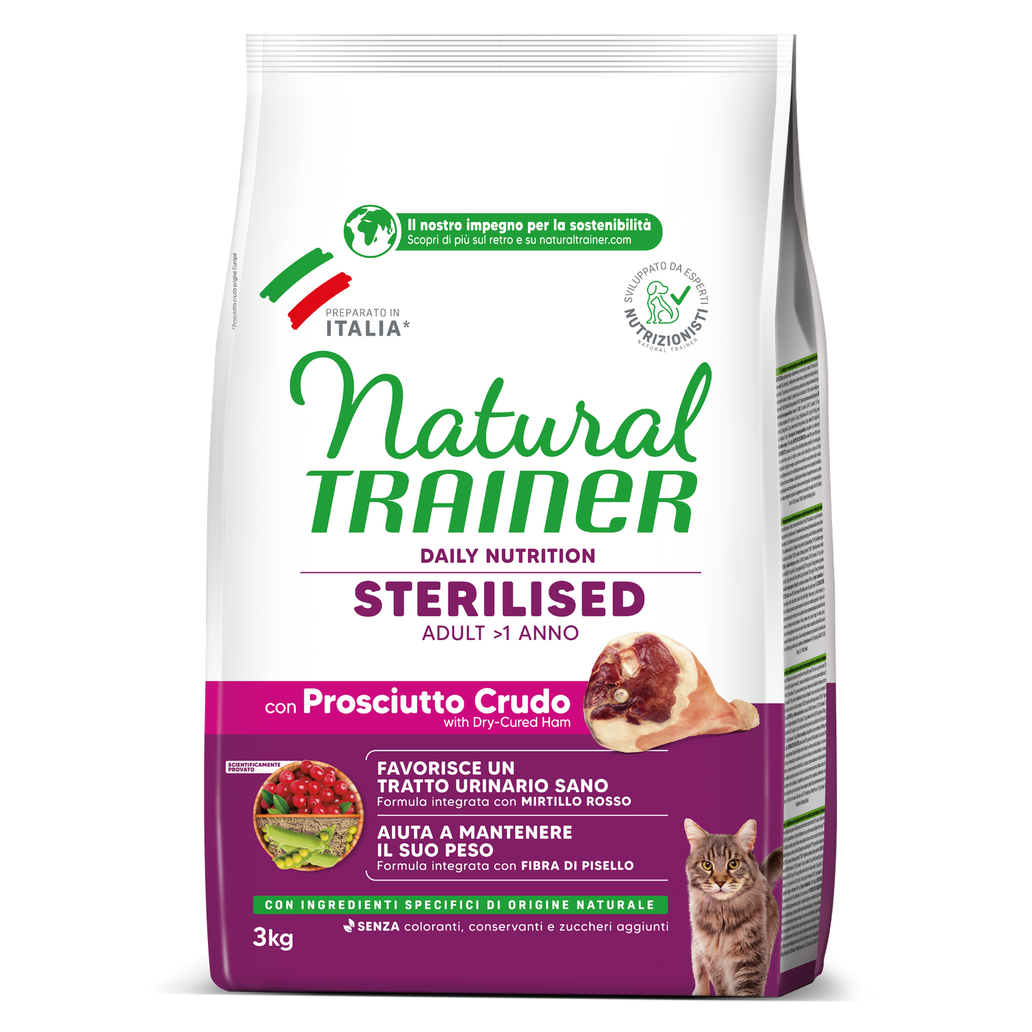 Trainer Natural Daily Nutrition Sterilised Con Prosciutto Crudo(+1)  (Kg/Size:3)
