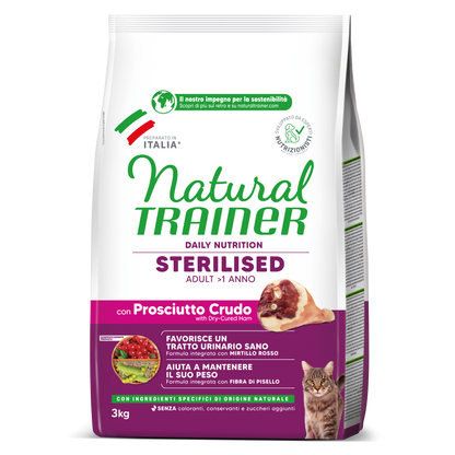 Trainer Natural Daily Nutrition Sterilised Con Prosciutto Crudo(+1)  (Kg/Size:3)