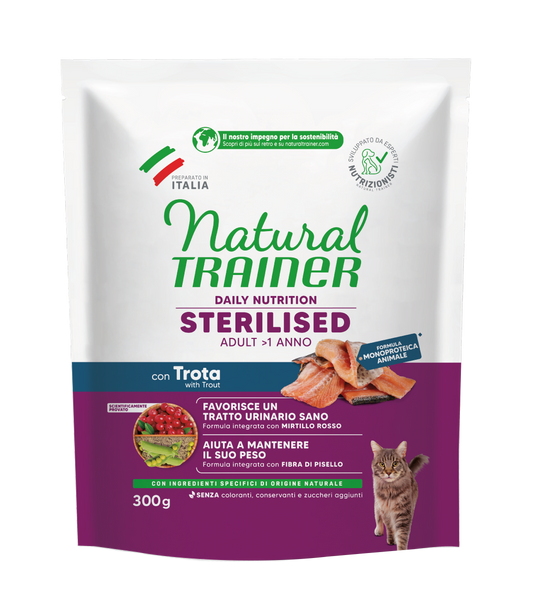 Trainer Natural Daily Nutrition Sterilised Con Trota (+1)  (Kg/Size:0,3)