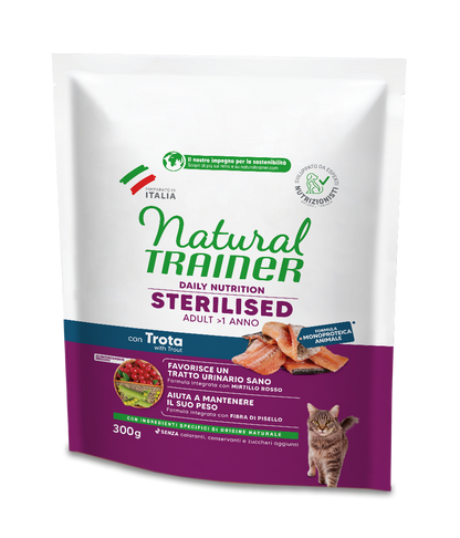 Trainer Natural Daily Nutrition Sterilised Con Trota (+1)  (Kg/Size:0,3)
