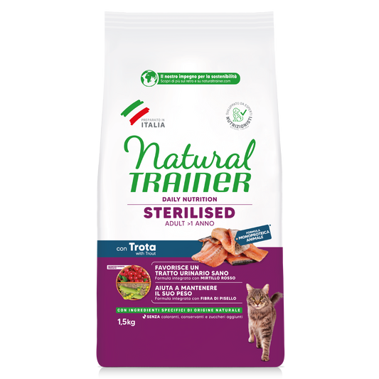 Trainer Natural Daily Nutrition Sterilised Con Trota (+1)  (Kg/Size:1,5)