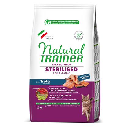 Trainer Natural Daily Nutrition Sterilised Con Trota (+1)  (Kg/Size:1,5)