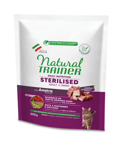 Trainer Natural Daily Nutrition Sterilised Con Anatra (+1)  (Kg/Size:0,3)