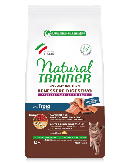 Trainer Natural Speciality Nutrition Benessere Digestivo Con Trota (+1)  (Kg/Size:1,5)