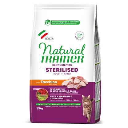 Trainer Natural Daily Nutrition Sterilised Con Tacchino (+1)  (Kg/Size:1,5)