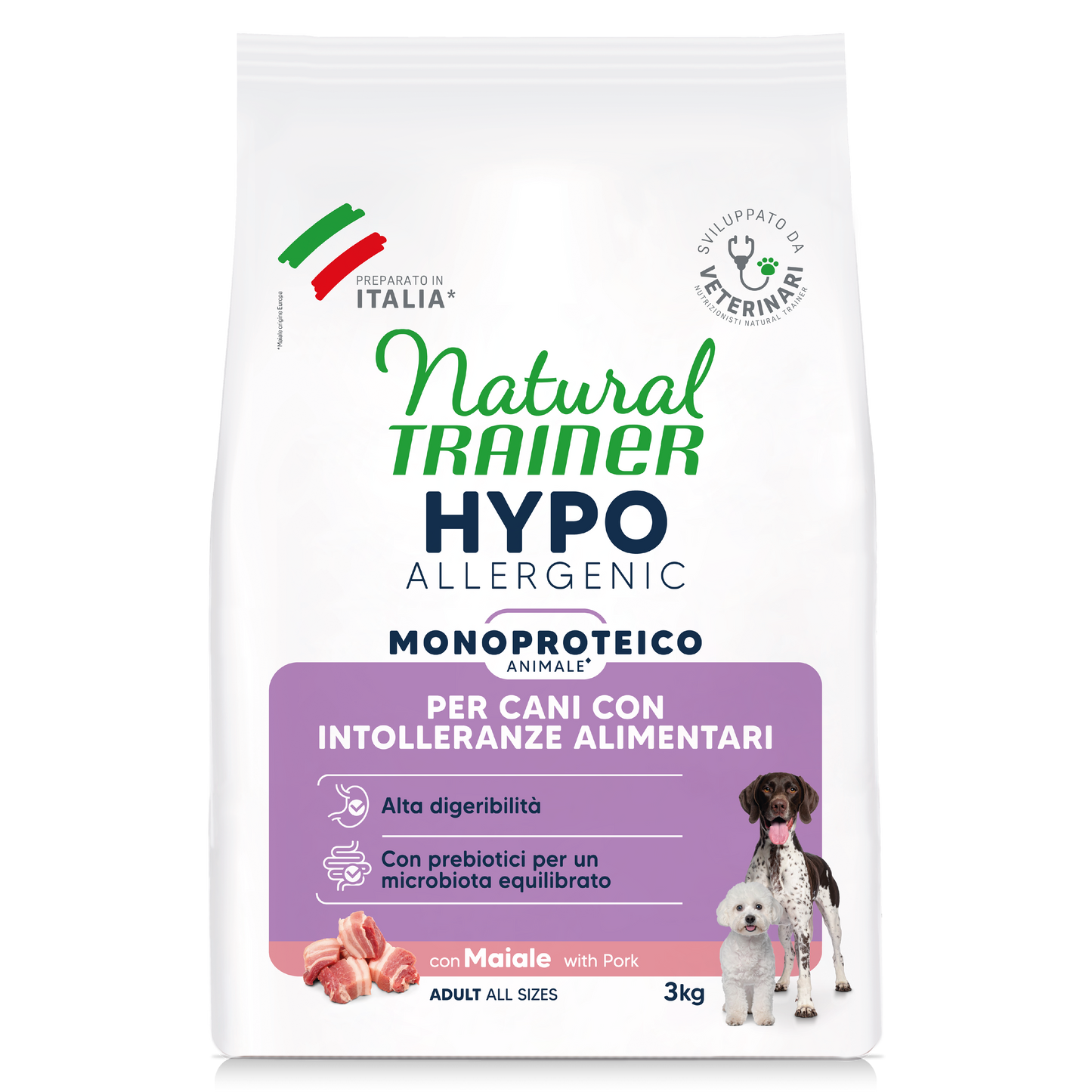 Natural Trainer Hypoallergenic con Maiale (Kg/Size: 3)