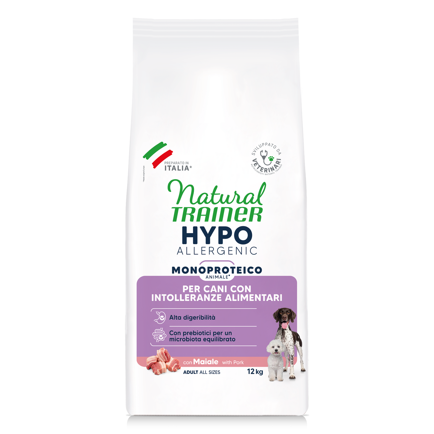 Natural Trainer Hypoallergenic con Maiale Kg/Size: 12)