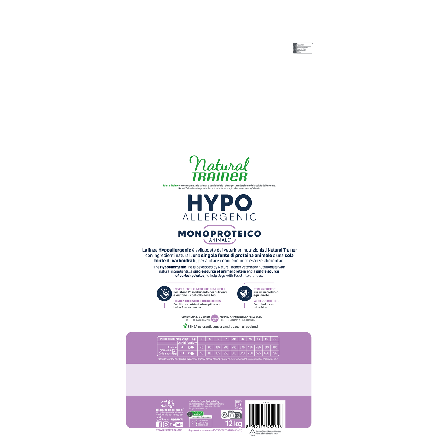 Natural Trainer Hypoallergenic con Anatra (Kg/Size: 12)