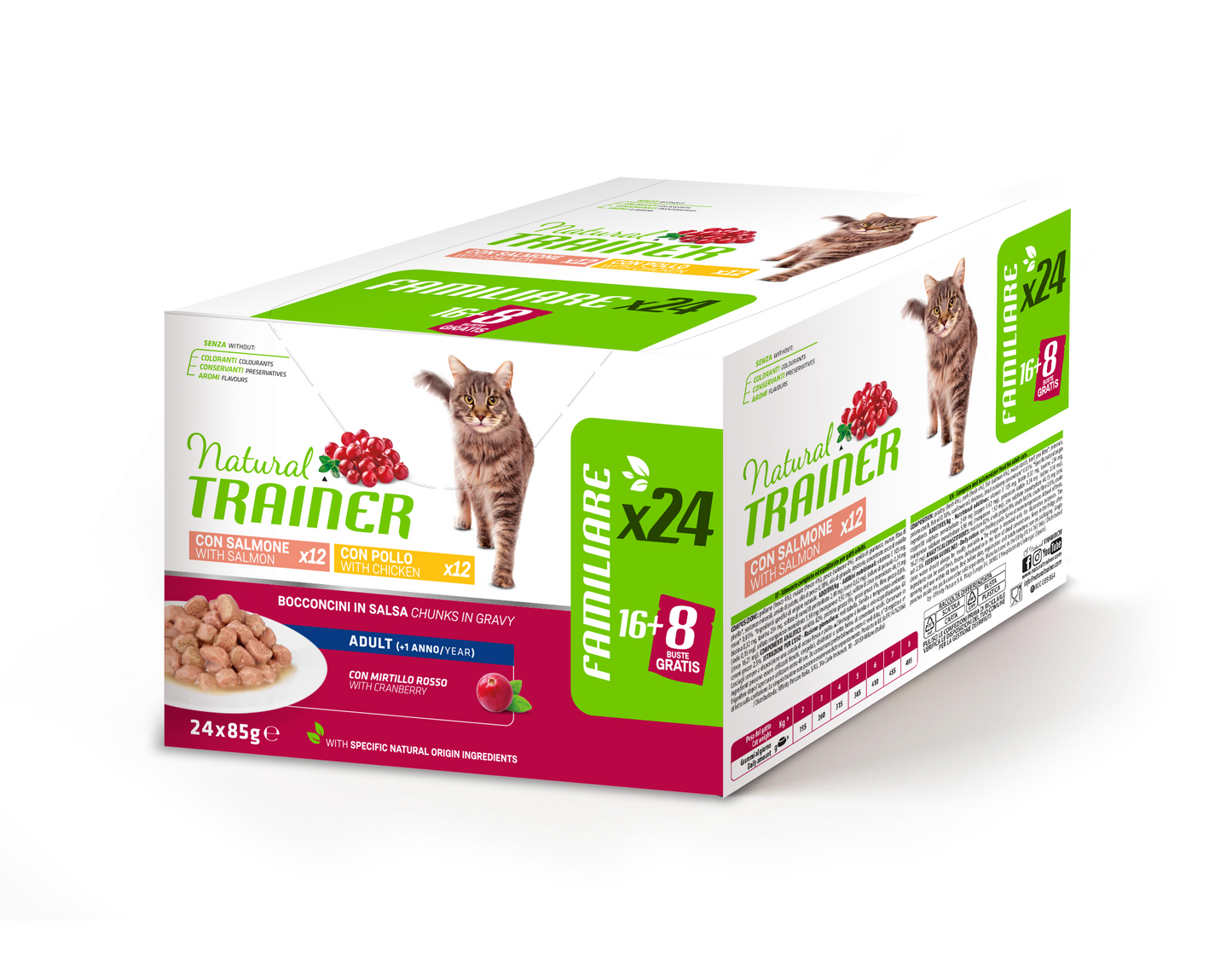 Trainer Natural - Adult - Multipack - Pollo/salmone - 24 Buste Da 85g