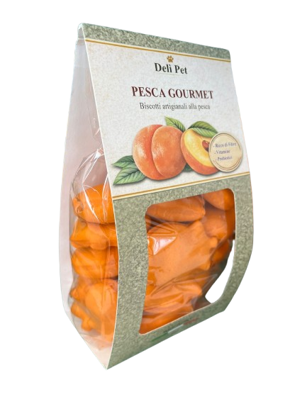 Deli Pet Biscotti Artigianali alla Frutta per Cani gusto Pesca (Kg/Size: 0,250)