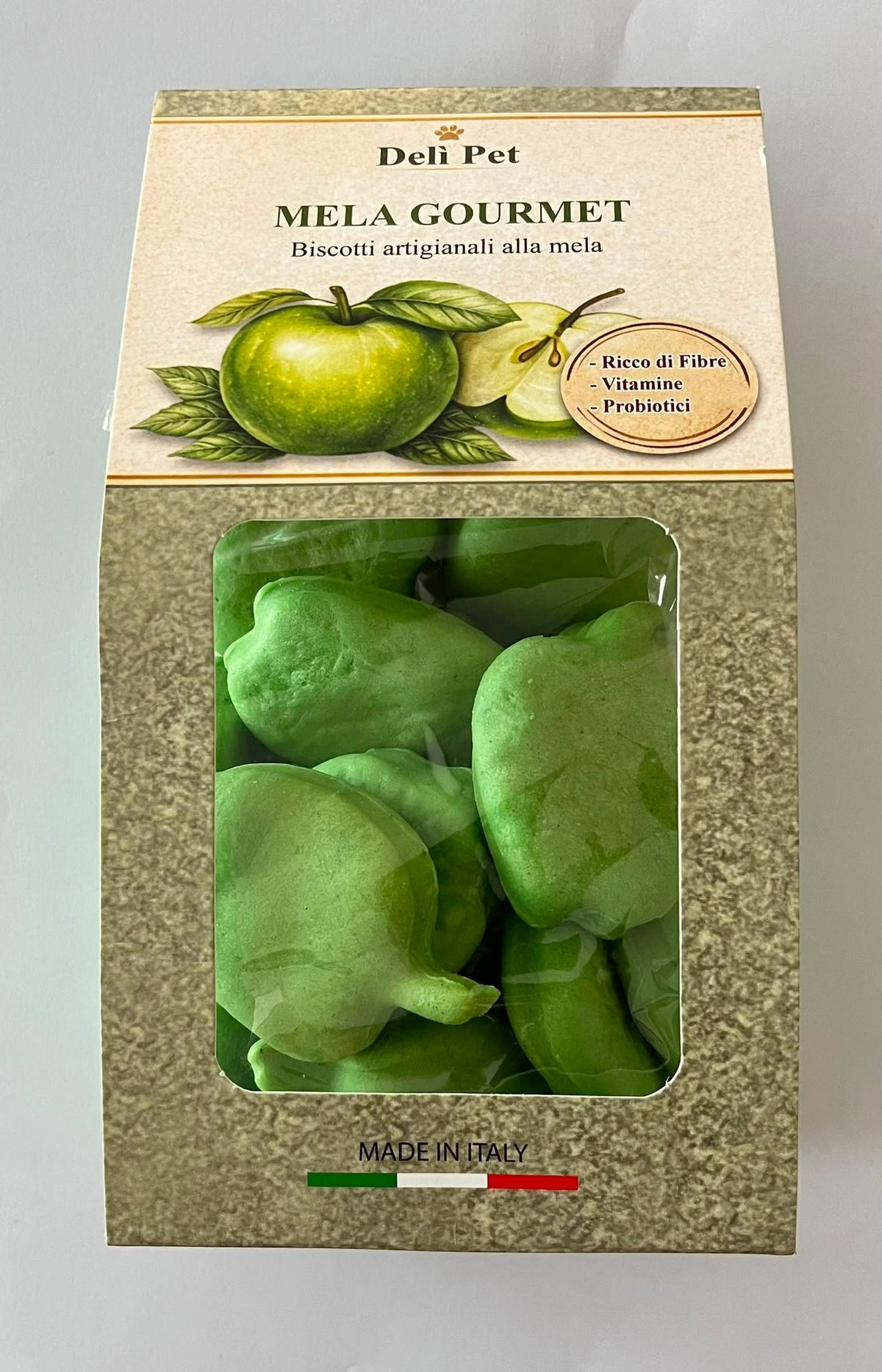 Deli Pet Biscotti Artigianali alla Frutta per Cani gusto Mela Verde (Kg/size: 0,250)
