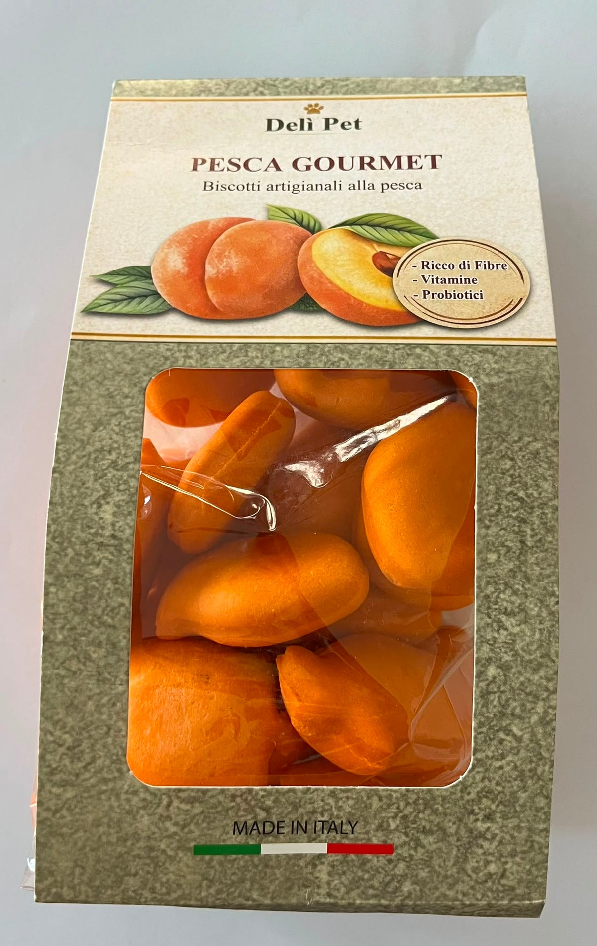 Deli Pet Biscotti Artigianali alla Frutta per Cani gusto Pesca (Kg/Size: 0,250)