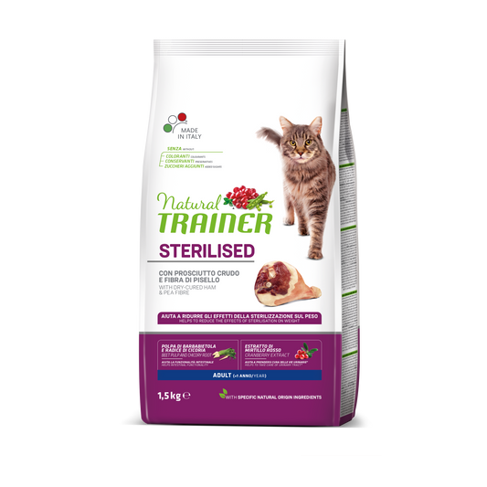 Trainer Natural Cat Sterilised Con Prosciutto Crudo(+1) (Kg/Size:10)