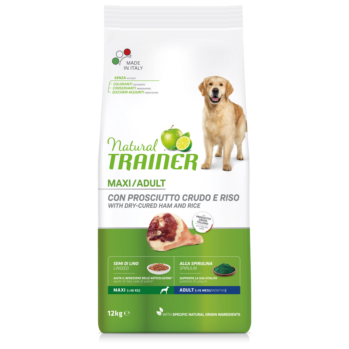 Trainer Natural Adult Maxi Con Prosciutto (Kg/Size:12)