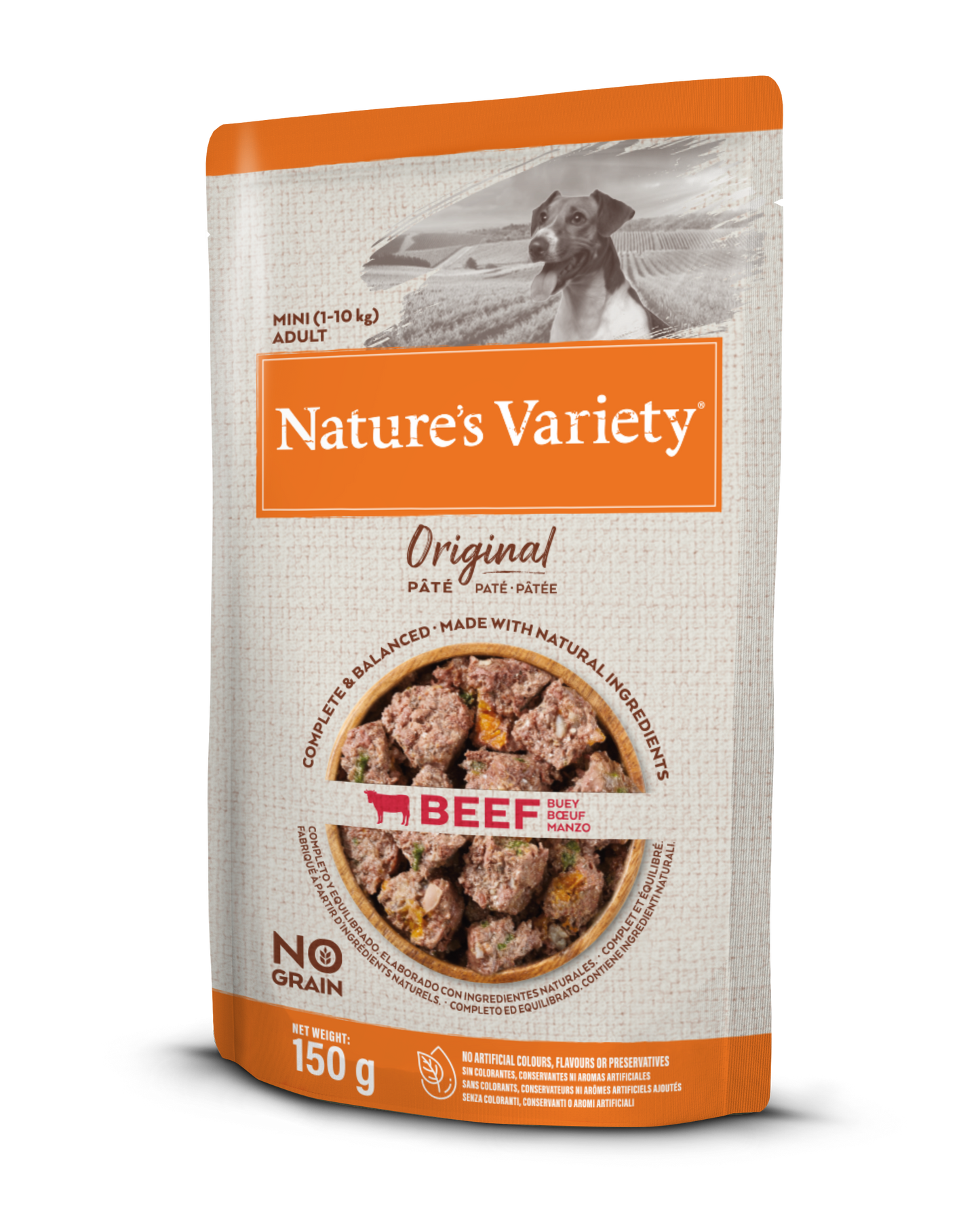Nature's Variety Original Dog Mini Paté No Grain  (manzo) Box 8 Pezzi (Kg/Size:0,150)